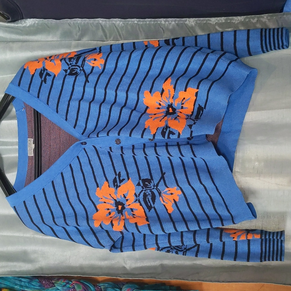 Joseph A striped, blue, cardigan
